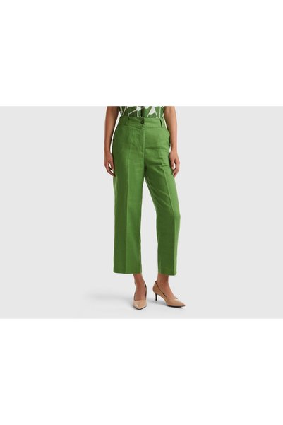 United Colors of Benetton Women's Classic Wide-Leg Pants with Side Pockets