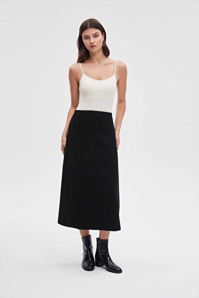 Livia Solid Wide-Leg Midi Skirt