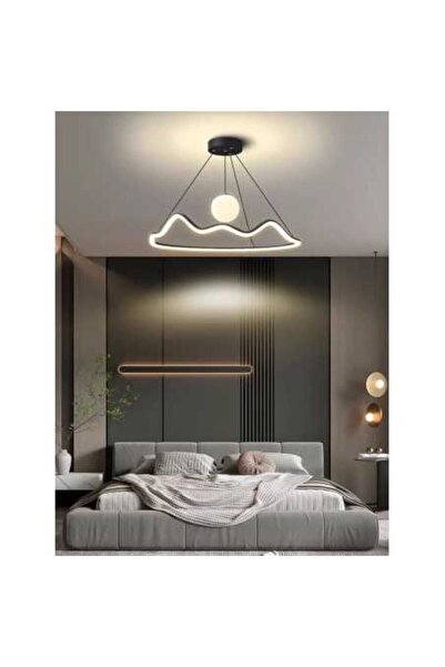 LightPlanet Lustră LED modernă neagră de tavan cu telecomandă, 3 temperaturi ...