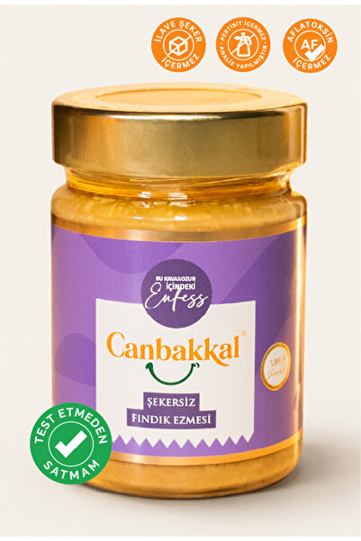 Canbakkal %99,9 Şekersiz Fındık Ezmesi 300 Gram- İlave Şekersiz ve Katkısız S...