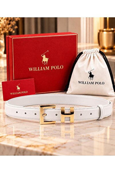 WİLLİAMPOLO Γυναικεία ζώνη από γνήσιο δέρμα Luxury Tan Gold με αγκράφα