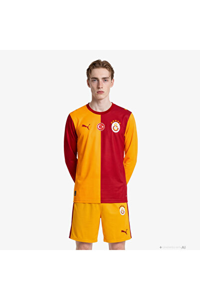 Puma Galatasaray 26/27 Men's Yellow Red Long Sleeve Home Jersey