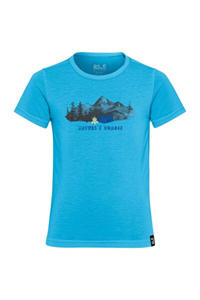 Jack Wolfskin Tricou pentru copii cu grafică de drumeție SS 2026-Albastru-140