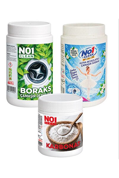 no1 clean BORAKS KARBONAT ÇAMAŞIR SODASI 3 LÜ SET TEMİZLİĞİN DOĞAL GÜCÜ