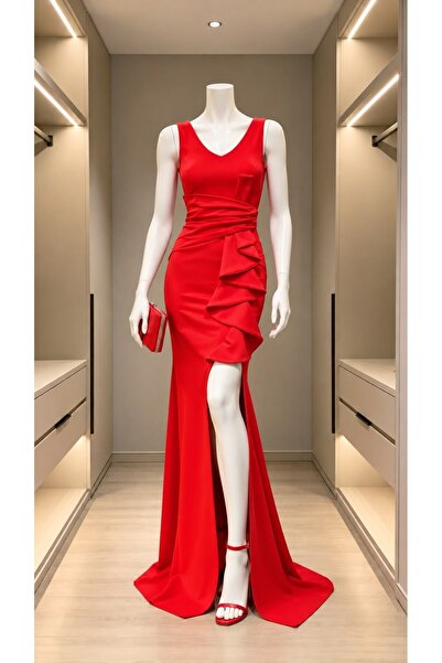 Modafeminen Rochie de seara cu volan detaliat 582054 ROSU