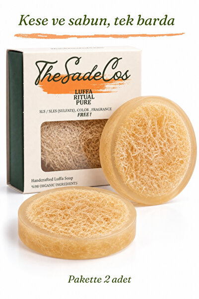 Luffa Ritual Pure ( 2'li Ambalaj / 2 Adet ) Aloe Vera Eklentili , Organik , Doğal Sabunlu Lif ( Kese ) Banyo Deneyimi - Minimalist Formül, Maksimum Arınma