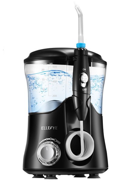 ELLESY جهاز تنظيف الأسنان بالماء من إيليسي سعة 600 مل مع رؤوس متعددة