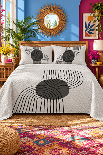 Evmila Abstract Pattern Double Printed Pique (200x220 Cm)