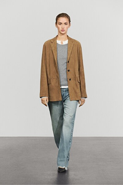 Massimo Dutti Süet deri blazer