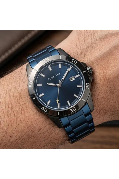 Frank Alex Steel Cord Men's Calendar Wristwatch