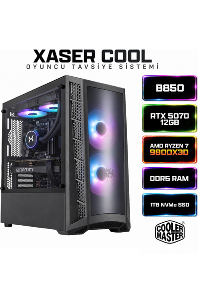 XASER Cool X300 Ryzen 7 9800X3D 32GB DDR5 Ram 1TB M.2 NVMe SSD 12GB RTX5070 S...