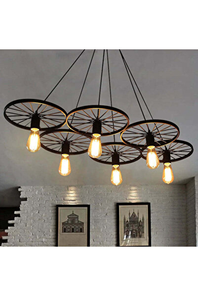 Jiju Jante Lustra Vintage Negre 6xE27
