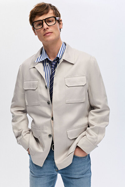 W Collection TAŞ KETEN STANDART KALIP CEKET
