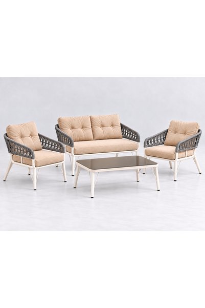 Tu Tienda SAFRANBOLU GALVANİZ 2+1+1+SEHPA BAHÇE BALKON TAKIMI