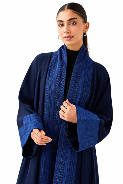 Azria Fashion Classic Threadwork Abaya - Blue