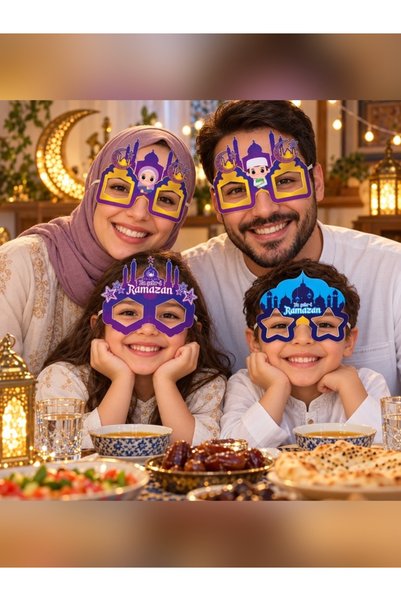 parti show Welcome Ramadan Paper Mask 4 Pieces