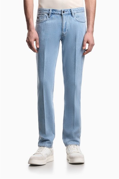 Emporio Armani Men's Regular Waist Slim Fit Narrow Leg Blue1 Jeans