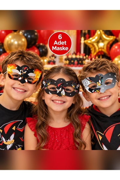 parti show Shadow Sonic 6'lı Kağıt Maske