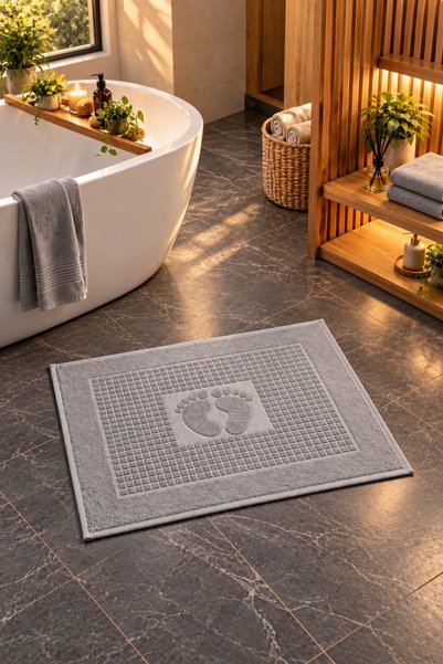 Pera Deluxe منشفة للقدمين، سجادة حمام، 100% قطن، 50x70 سم، 6 ألوان متاحة، بنم...