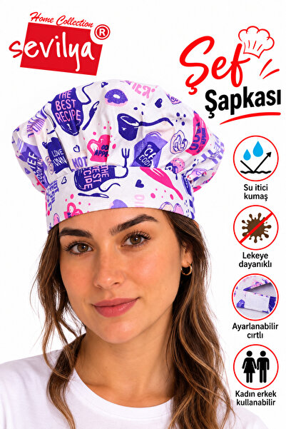 sevilya Ayarlanabilir Aşçı Beresi Ayarlanabilir Aşçı Şapkası Şef Şapkası Dese...