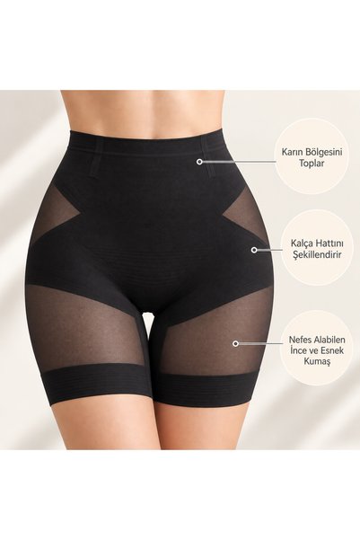 Ece's Design Pantaloni scurți corset pentru femei, cu talie înaltă, fără cusă...