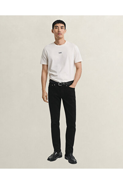 Gant Blugi negri slim fit pentru bărbați