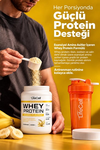 Lifecell Whey Protein Powder |   Banana Flavored |   33 Servings - 1000g