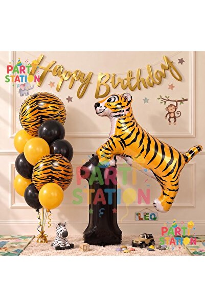 Parti Station Safari Concept Tiger 1 Year Old Balloon Set Tiger Party Concept...