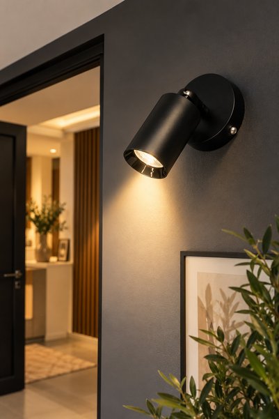 VENON Lorex Aplik SİYAH Modern LED Spot Lamba || Tavan Aydınlatma GU10 Uyumlu GÜNIŞIĞI AMPUL DAHİLDİR || || Spot Aplik Spot Aydınlatma GU10 Aplik Metal Aplik Duvar Aydınlatma Tablo Işıklandırma Duvar