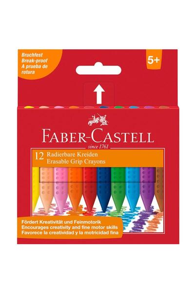 Faber Castell Πλαστικά Χρωματιστά Μολύβια Faber-Castell Grip, 12 Χρώματα/Σετ