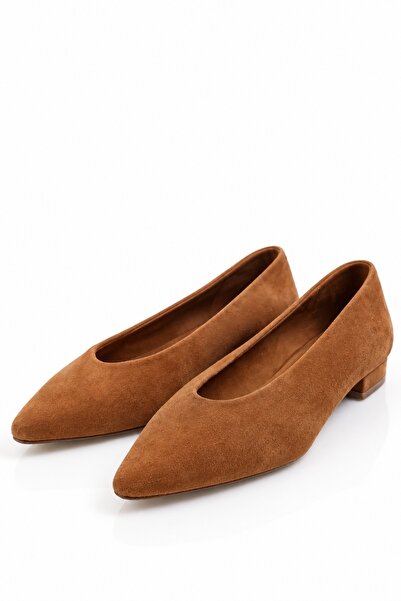 5in1Canpolat Tan Lambskin Ballerinas 24005