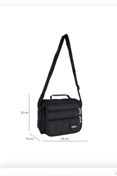 Generic Brand Men's Black Waterproof Multi-Compartment Shoulder and Handbag with Pen Holder as a Gift