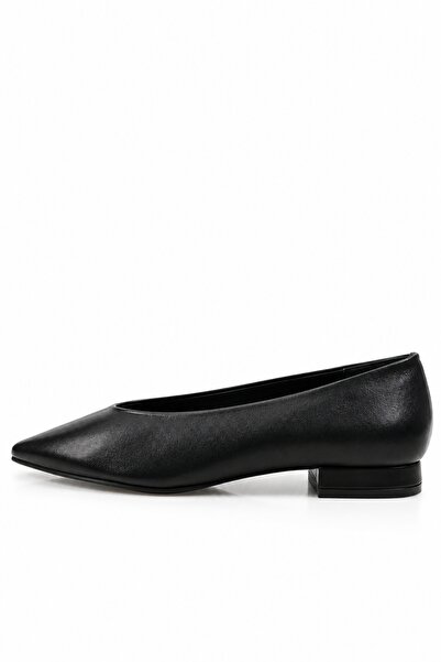 5in1Canpolat Black Lambskin Ballerinas 24005