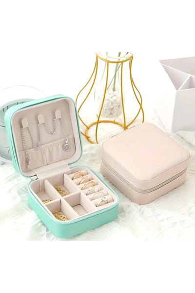 UrbanCove Co Portable Travel Jewelry Box, Mini Jewelry Storage Box, Zippered