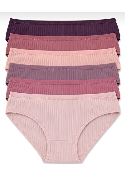 YILDIZ Bamboo Derby Lycra Bikini Women's Panties 6-Piece Assortment