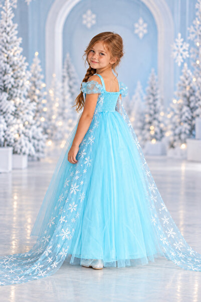Black&White Elsa Frozen Girls' Dress – Frozen Queen Blue Princess Costume (Birthday & Party)