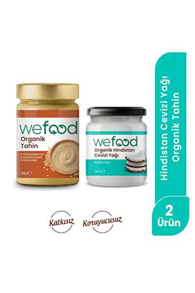 Wefood Organik Hindistan Cevizi Yağı 150 ml + Organik Tahin 300 gr