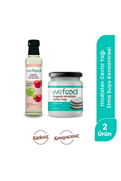 Wefood Organik Hindistan Cevizi Yağı 150 ml + Organik Elma Suyu Konsantresi 3...