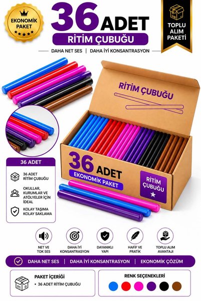 Midex Orf-BT-25-18X Örf Aletleri Seti Ritim Çubuğu Paketi 25 cm Karbon Fiber Toptan Paket-2 (18 Çift)
