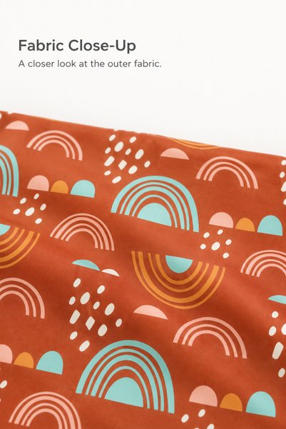 Grarey Rainbow Print Wet Clothes Bag with Two Zippers and Snap Loop, Swimwear & Gym Clothing Storage, 30 × 40 cm, Orange, 1 Piece