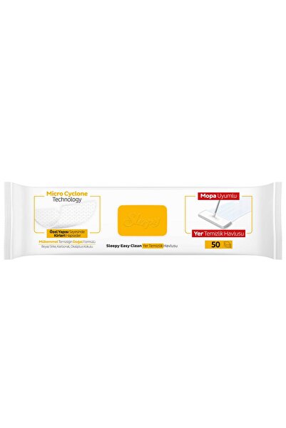 Sleepy Easy Clean Arap Sabunu Katkılı Mopa Uyumlu Yer Temizlik Havlusu&Mendili 50 Yaprak