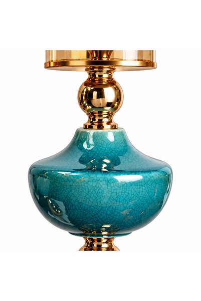 Highpoint High Point Candle Holder with an Upscale Design That Adds Visual Warmth to the Hallways and Side Tables, Turquoise Color