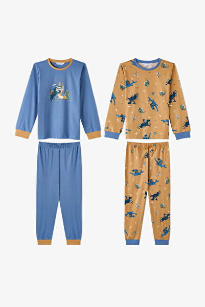 Penti Dečaci Tiny Friends Adventure pamučni dvodijelni pidžama set dugih rukava