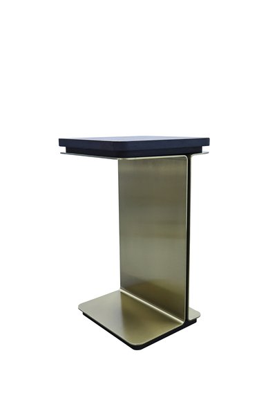 OEMS Modern Design Stainless Steel Base Wood Service Table