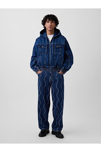 GAP Erkek Mavi × HFR İşlemeli Baggy Jean Pantolon by Daveed Baptiste