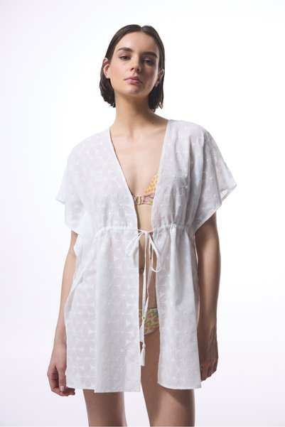 Penti Kırık Beyaz Brode Kaftan