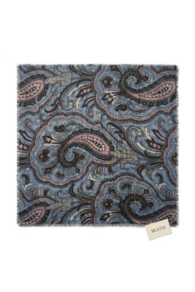 Beatis Navy Blue Ethnic Patterned Woven Scarf – Soft Acrylic Scarf with a Silk Feel