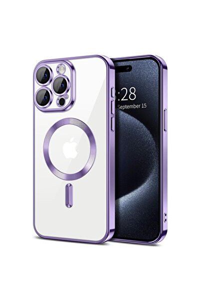 Gekko Mobile Магнитен силиконов калъф за iPhone 15 Pro с MagSafe ринг, прозра...