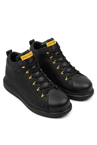 Zerenyus Milano premium lace-up winter men's boot black yellow