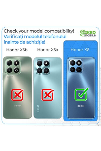 Gekko Mobile Husă transparentă flexibilă din silicon pentru Honor X6 (colțuri rezistente la șocuri, protecție cameră)